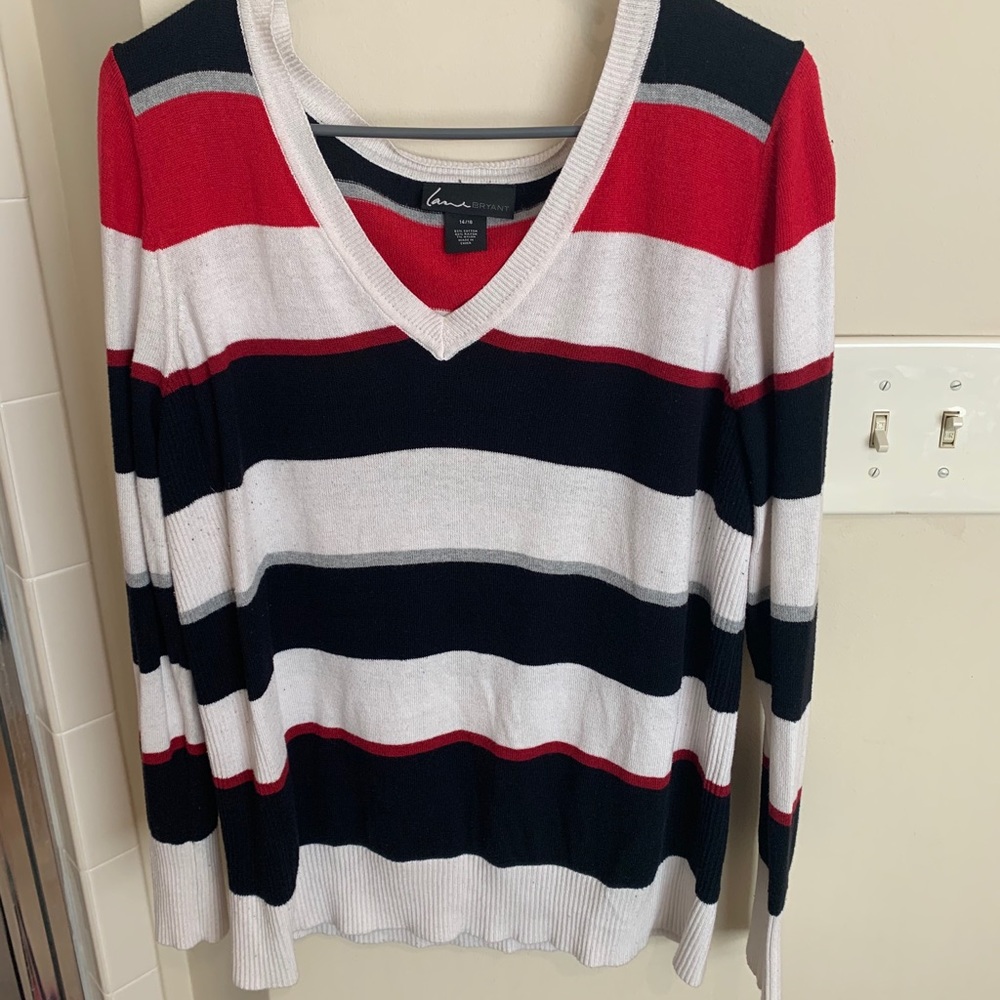 Lane Bryant V-neck striped Sweater